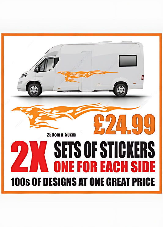 Tribal Flame Caravan Side Graphics – Caravan Vinyl Decals