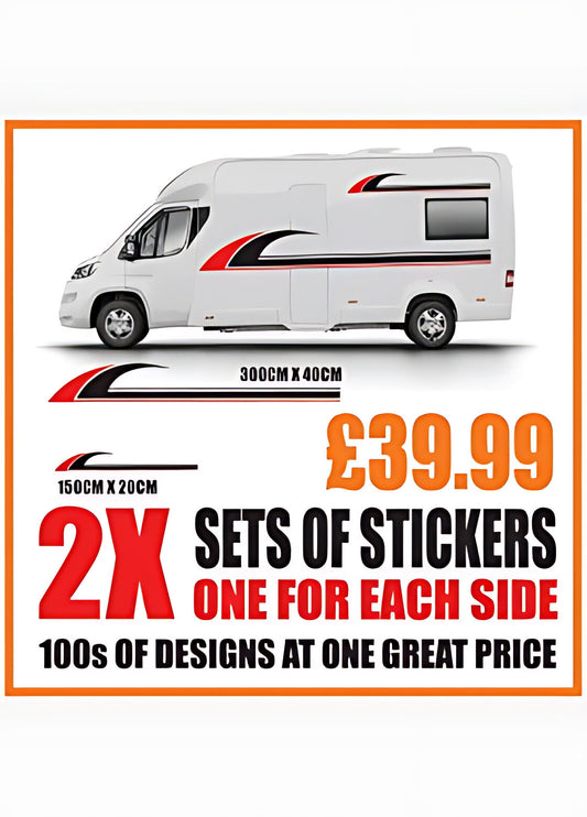 Layered Stripe Motorhome Side Graphics – Campervan Vinyl Decals