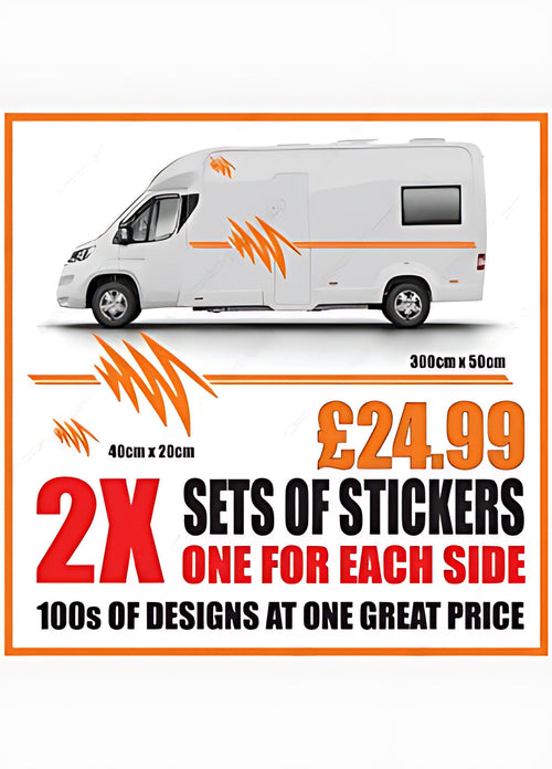 Lightning Bolt Caravan Side Graphics ‚Äì Caravan Jagged Vinyl Decals