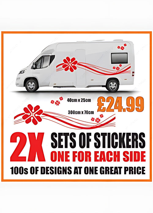 Floral Caravan Side Graphics ‚Äì Caravan Swirl Vinyl Decals