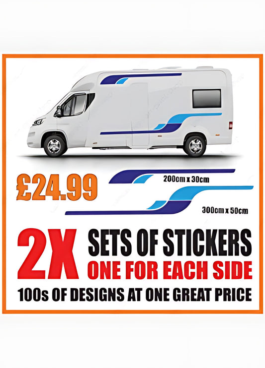Layered Stripe Motorhome Side Graphics – Campervan Vinyl Decals