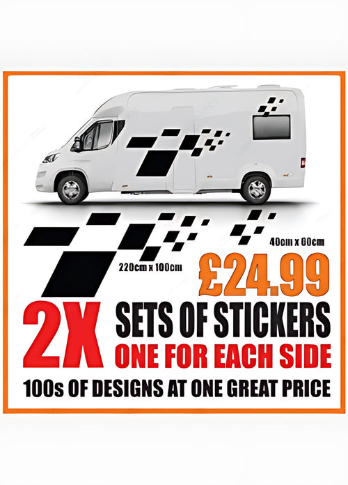 Staggered Square Caravan Side Graphics ‚Äì Caravan Vinyl Decals