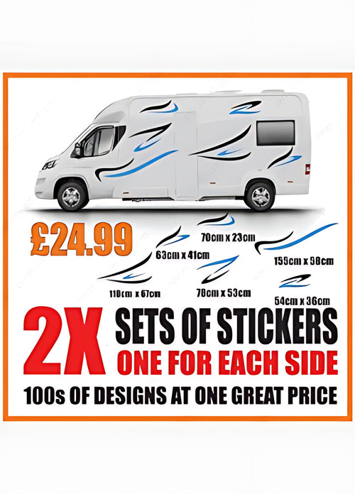 Minimal Swoosh Caravan Side Graphics ‚Äì Caravan Vinyl Decals Set