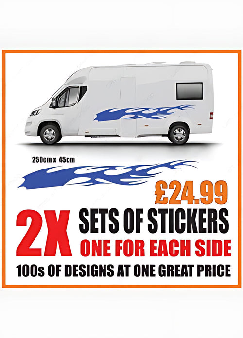 Flame Style Caravan Side Graphics ‚Äì Caravan Vinyl Decals