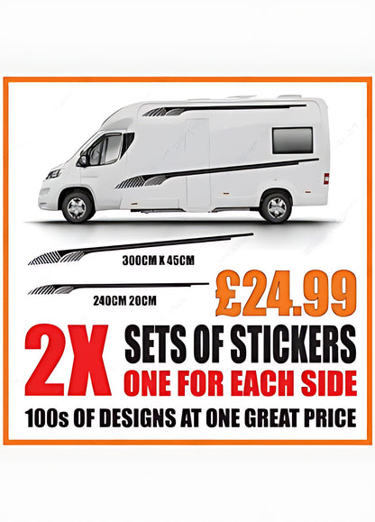 Angular Stripe Motorhome Graphics – Campervan Side Vinyl Decals