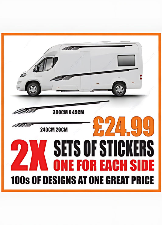 Angular Stripe Motorhome Graphics – Campervan Side Vinyl Decals