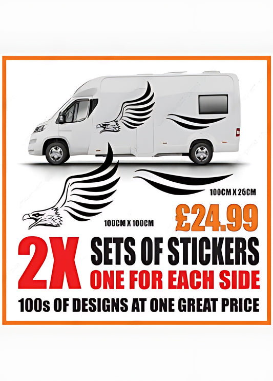 Winged Eagle Motorhome Graphics – Campervan Side Vinyl Decals