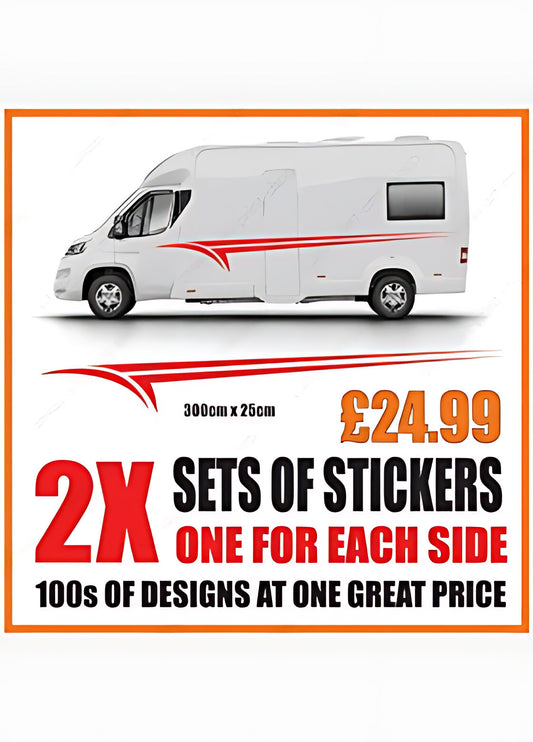 Sport Curve Motorhome Side Stripes – Campervan Vinyl Decals