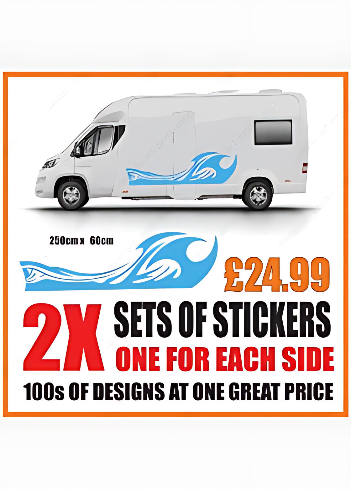Wave Flow Motorhome Graphics – Campervan Side Vinyl Decals