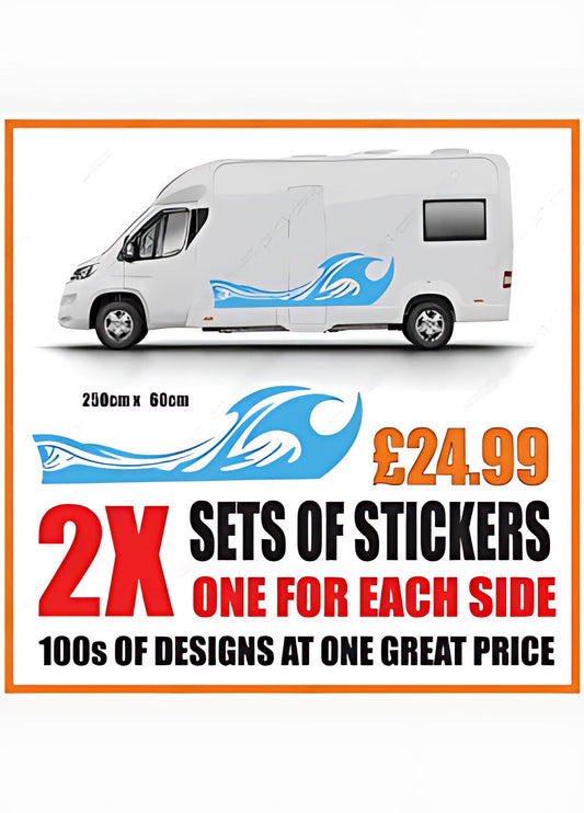 Wave Flow Caravan Graphics – Caravan Side Vinyl Decals
