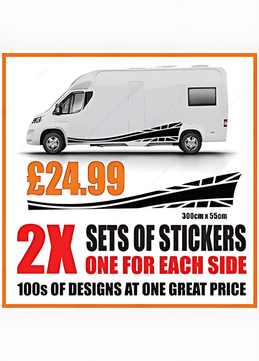 Union Jack Stripe Motorhome Graphics – Campervan Side Vinyl Decals