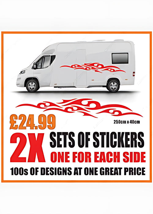 Tribal Flame Caravan Graphics ‚Äì Caravan Side Vinyl Decals