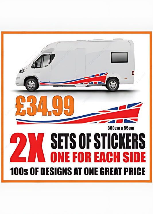 Union Jack Motorhome Graphics – Campervan Side Vinyl Decals