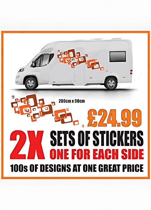 Geometric Square Caravan Graphics ‚Äì Caravan Side Vinyl Decals