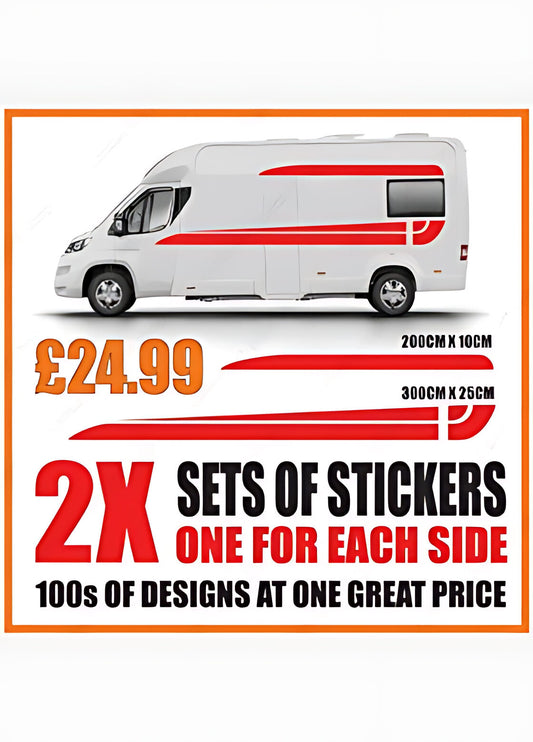 Bold Curve Motorhome Graphics – Campervan Side Vinyl Decals