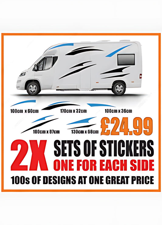 Layered Flow Motorhome Graphics – Campervan Side Vinyl Decals