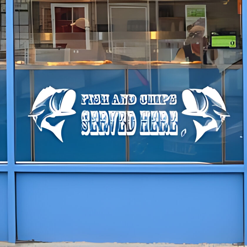 Fish & Chips Served Here Window Sticker - Shop Sign