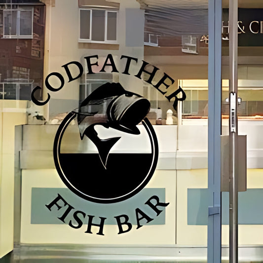 Personalised Codfather Fish Bar Window Sticker & Decal
