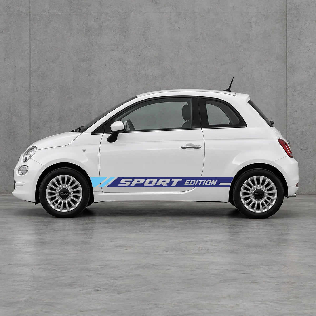 Fiat 500 Sport Edition Side Stripes Kit - Pair Supplied in Navy Blue & Light Blue