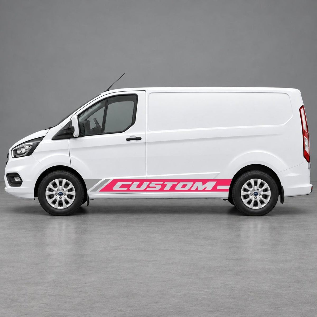 Ford Transit Custom Custom Lower Side Stripes in Pink & Grey