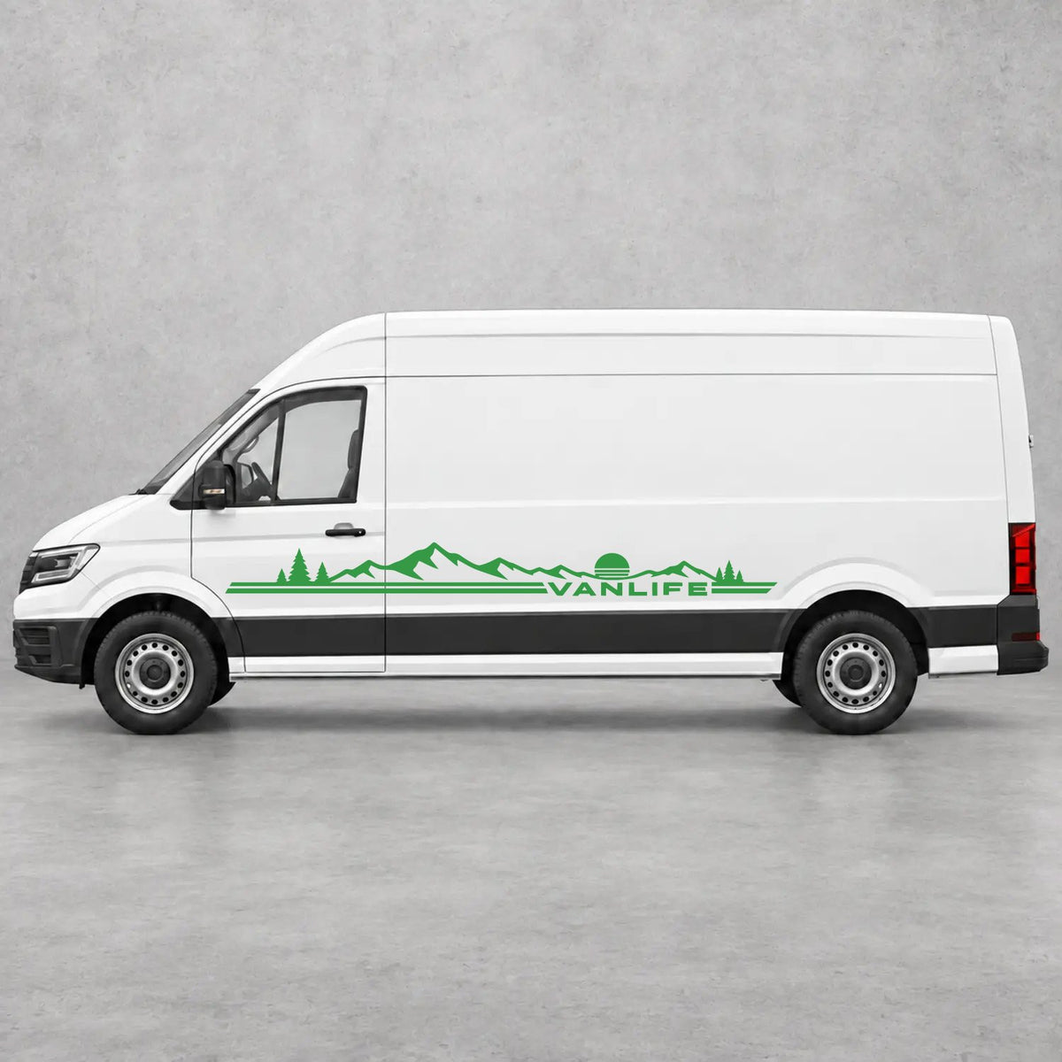 VW Crafter Vanlife Mountain Side Stripes in Green