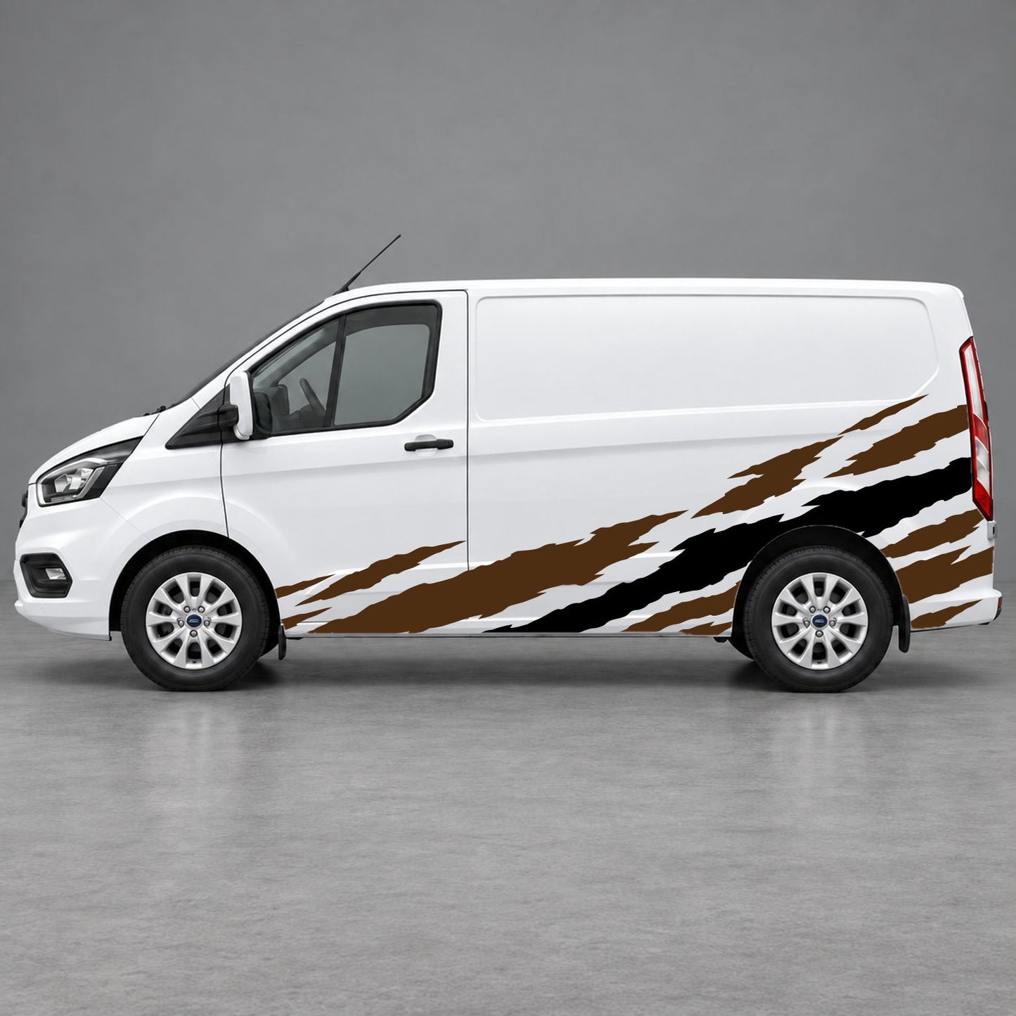 Ford Transit Custom Claw Scratch Side Graphics in Brown & Black