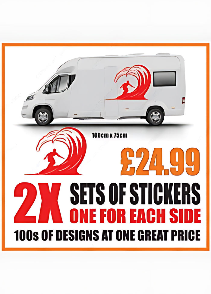 Surf Wave Motorhome Graphics ‚Äì Campervan Side Vinyl Decals