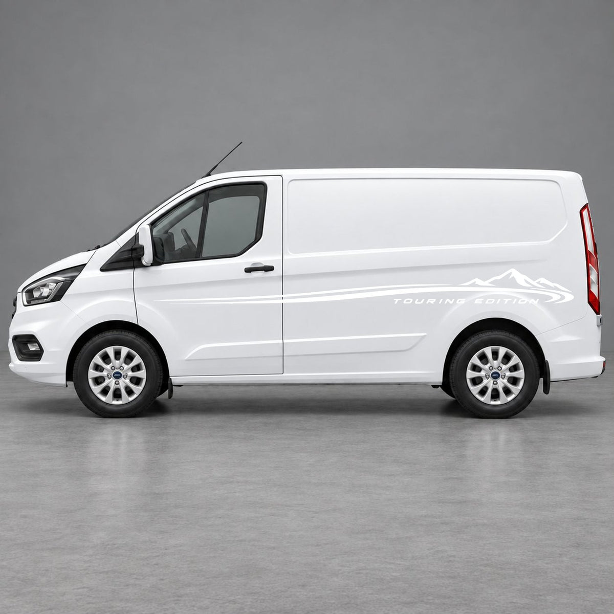 Ford Transit Custom Touring Edition Mountain Side Stripes in White