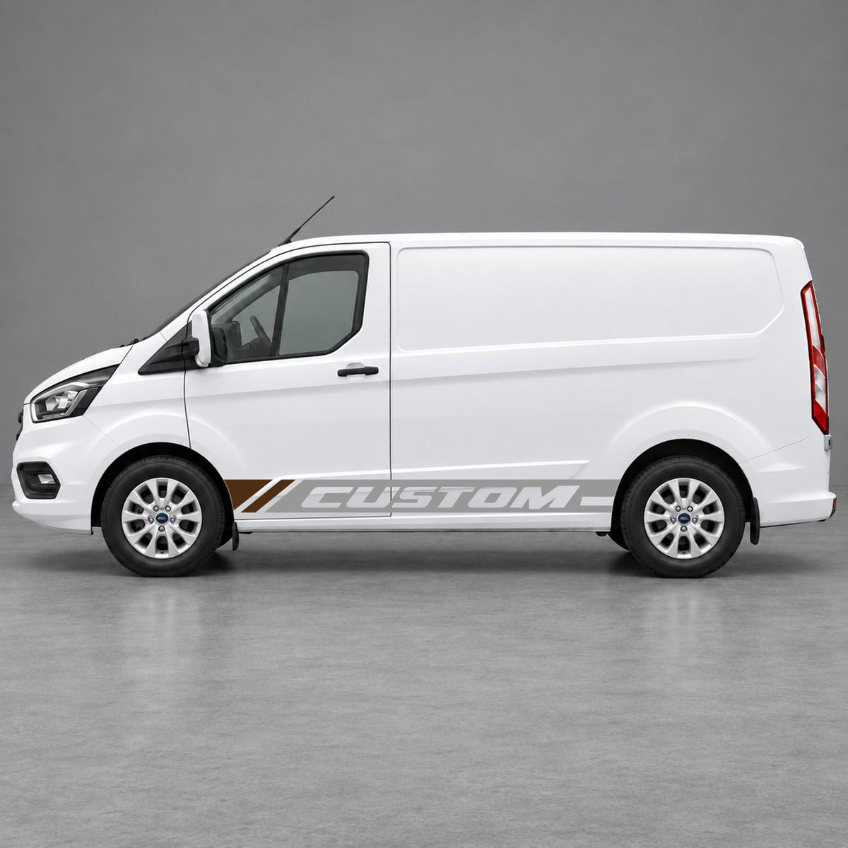 Ford Transit Custom Custom Lower Side Stripes in Grey & Brown