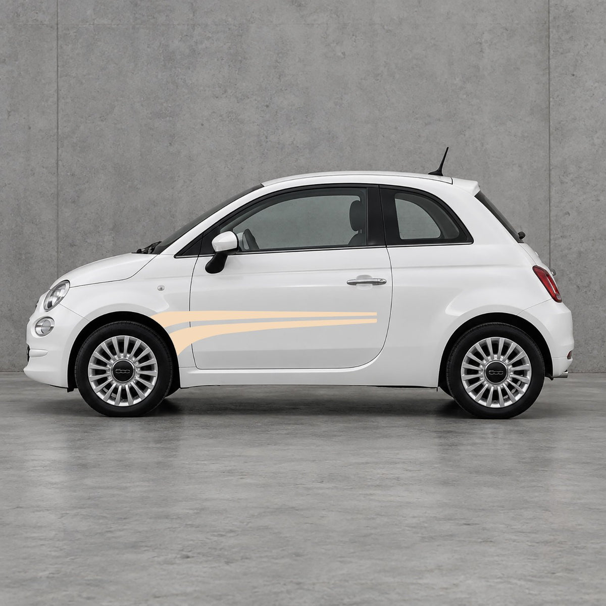 Fiat 500 Twin Bodyline Side Stripes Kit - Pair Supplied in Beige