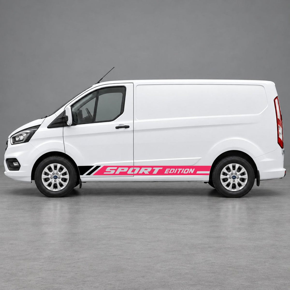 Ford Transit Custom Sport Edition Lower Side Graphics in Pink & Black