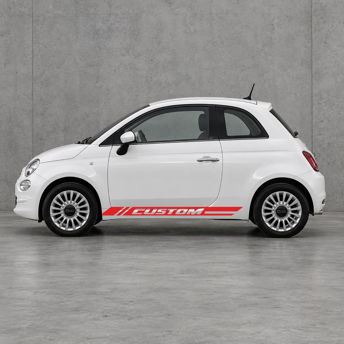 Fiat 500 Custom Lower Side Stripes Kit - Pair Supplied in Red & Red