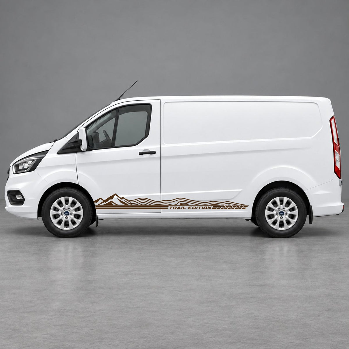 Ford Transit Custom Trail Edition Topographic Side Stripes in Brown