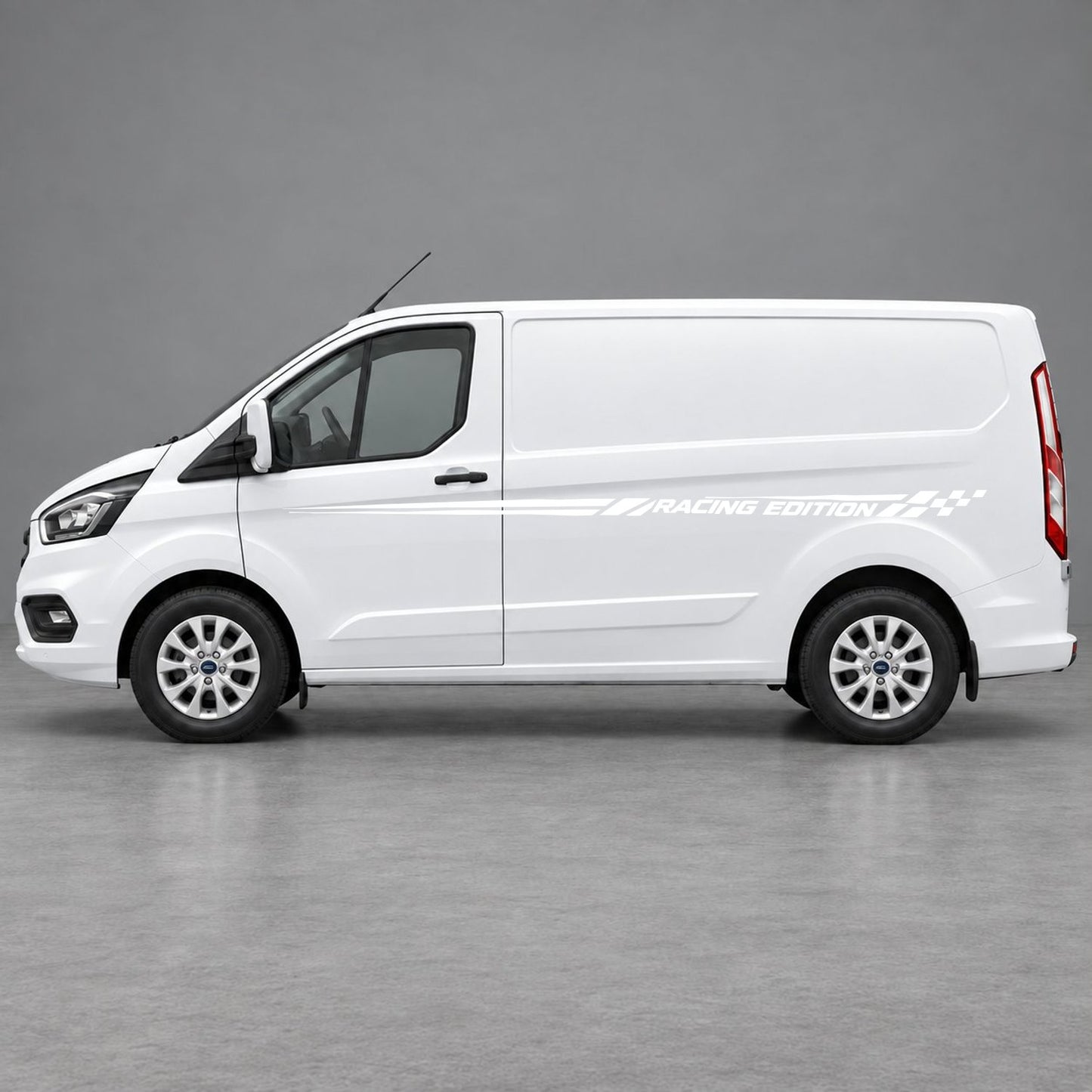 Ford Transit Custom Racing Edition Side Stripes in White
