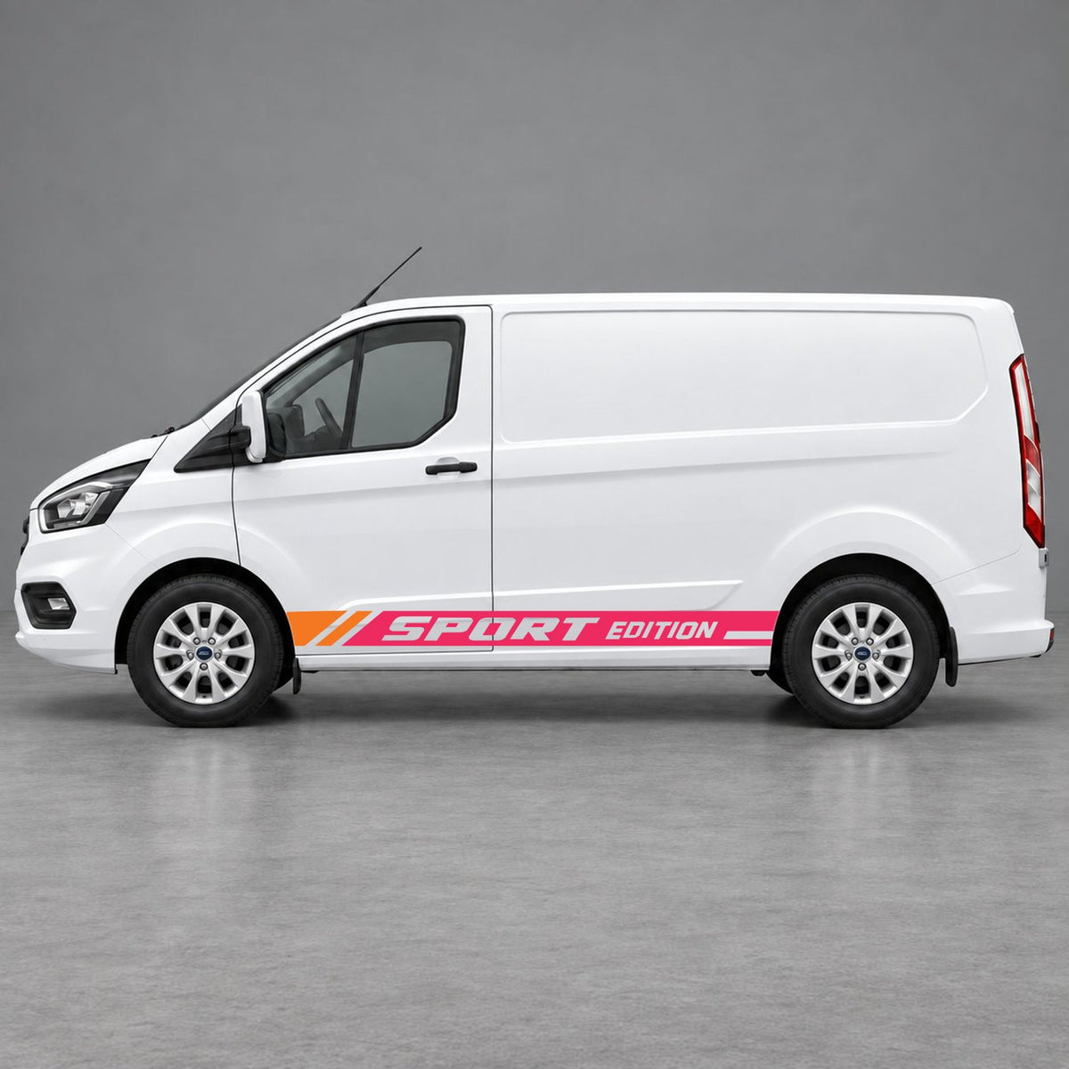 Ford Transit Custom Sport Edition Lower Side Graphics in Pink & Orange