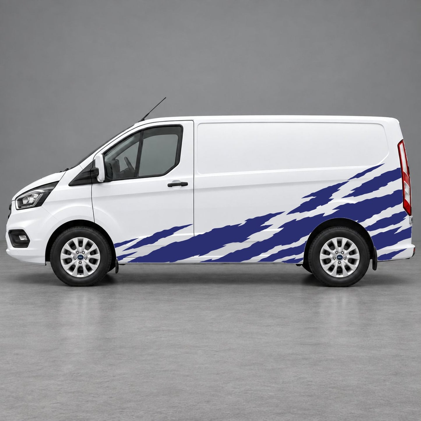 Ford Transit Custom Claw Scratch Side Graphics in Navy Blue & Navy Blue
