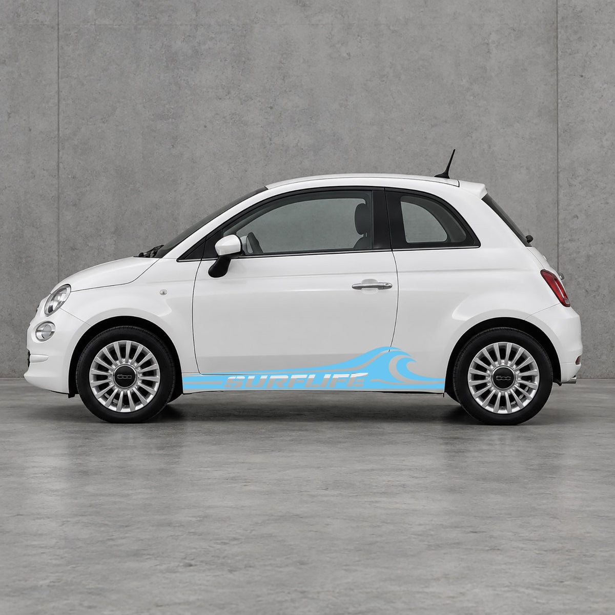 Fiat 500 Surf Life Side Stripes Kit - Pair Supplied in Light Blue & Light Blue