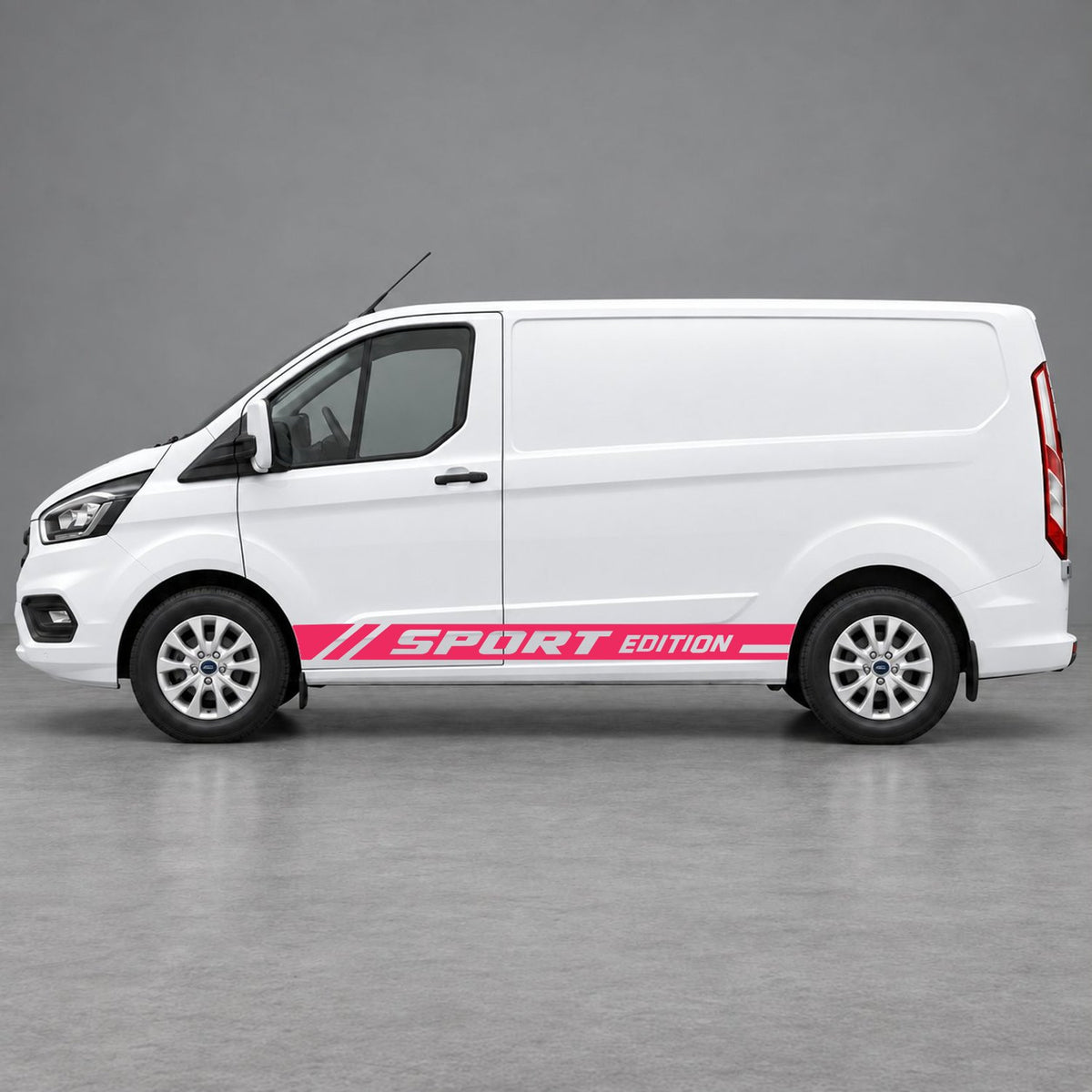 Ford Transit Custom Sport Edition Lower Side Graphics in Pink & Pink