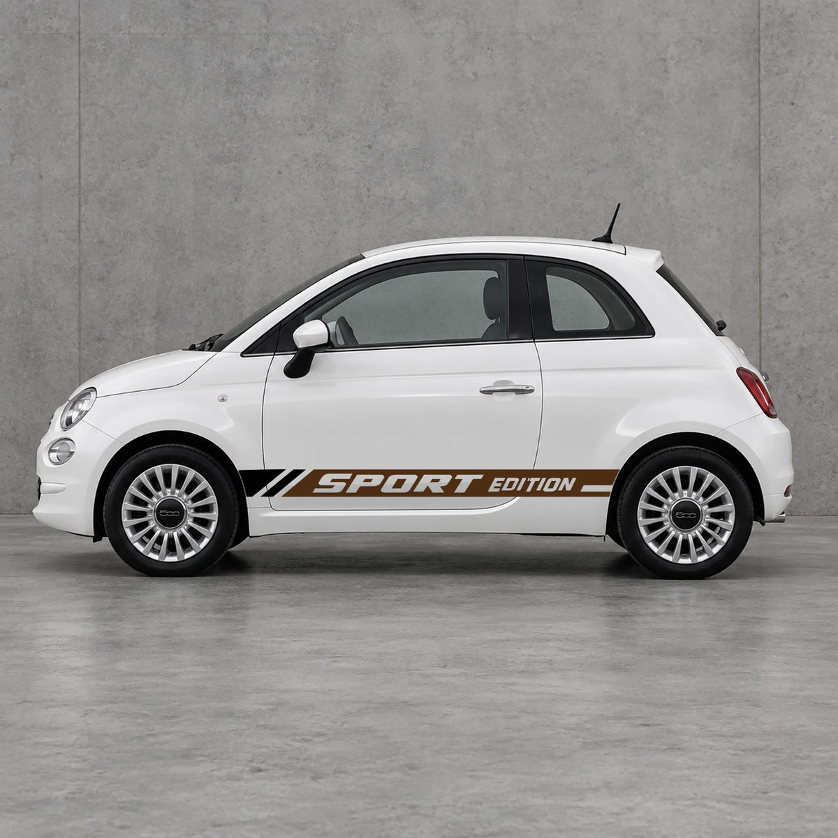 Fiat 500 Sport Edition Side Stripes Kit - Pair Supplied in Brown & Black