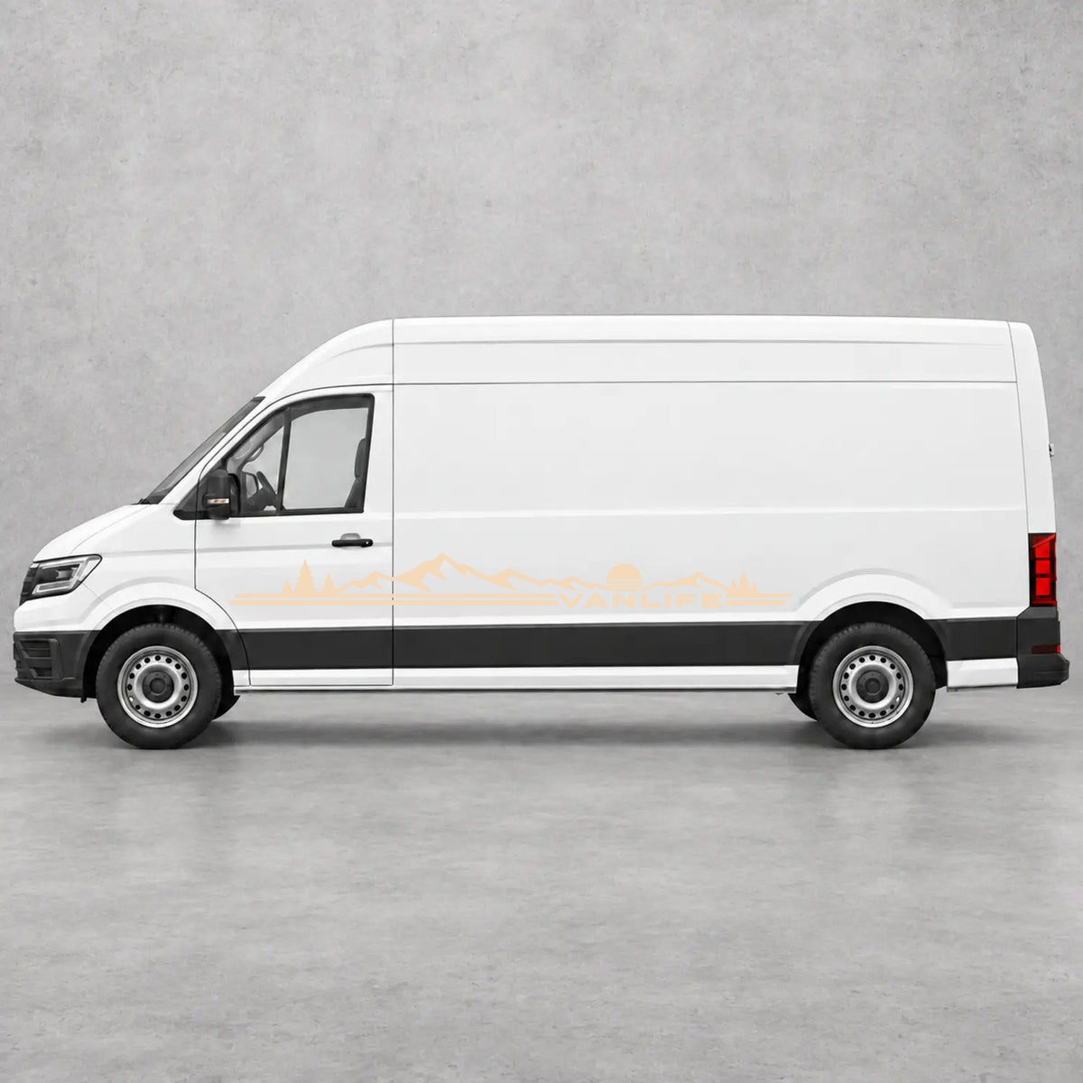 VW Crafter Vanlife Mountain Side Stripes in Beige