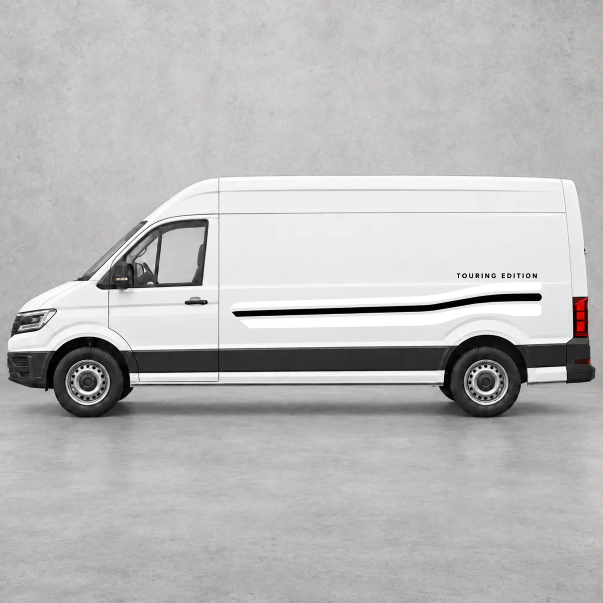VW Crafter Touring Edition Side Stripes in White & Black