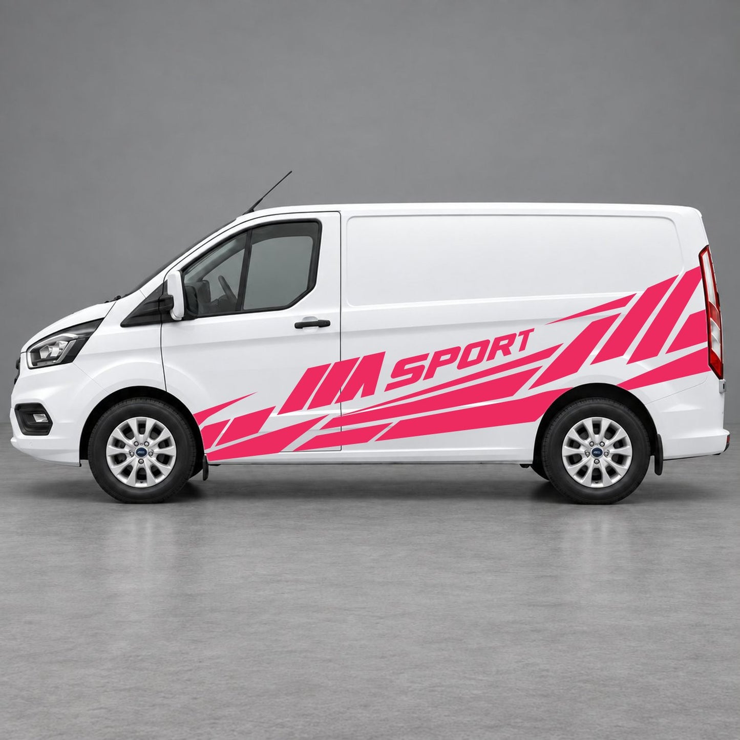 Ford Transit Custom M Sport Racing Side Graphics in Pink & Pink