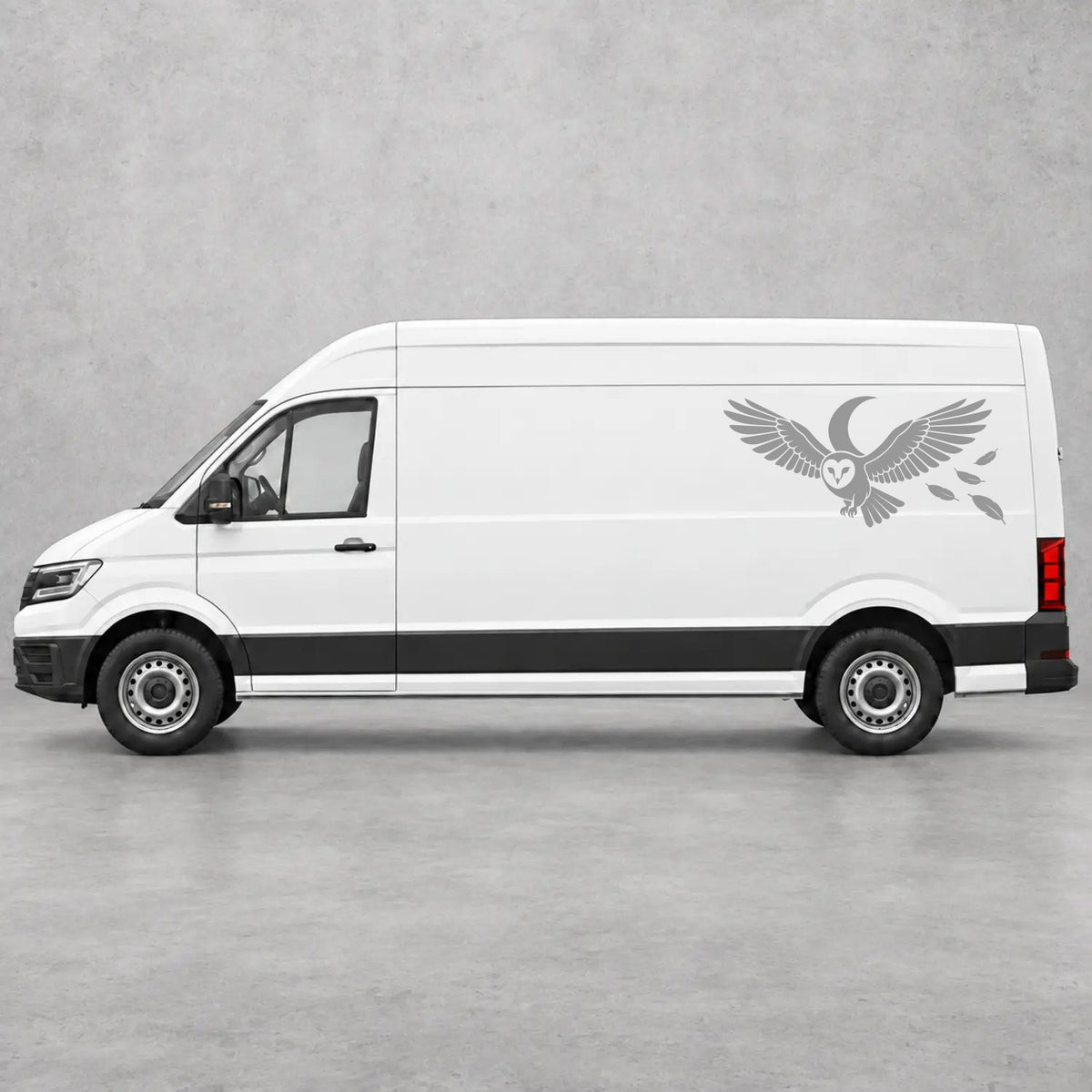 VW Crafter Flying Owl Side Graphics in Grey
