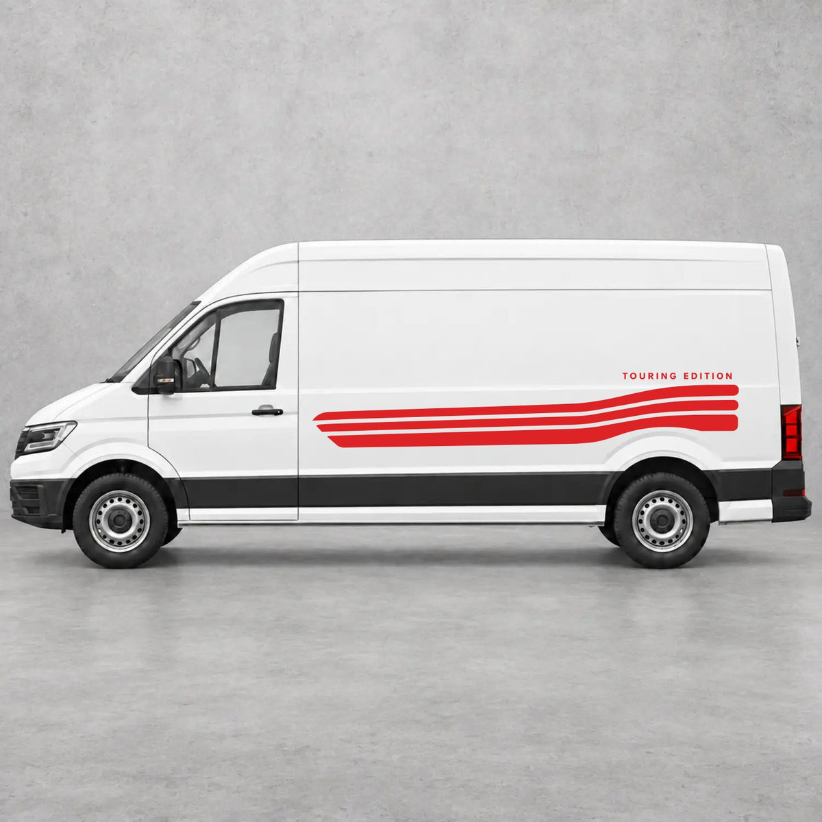 VW Crafter Touring Edition Side Stripes in Red & Red