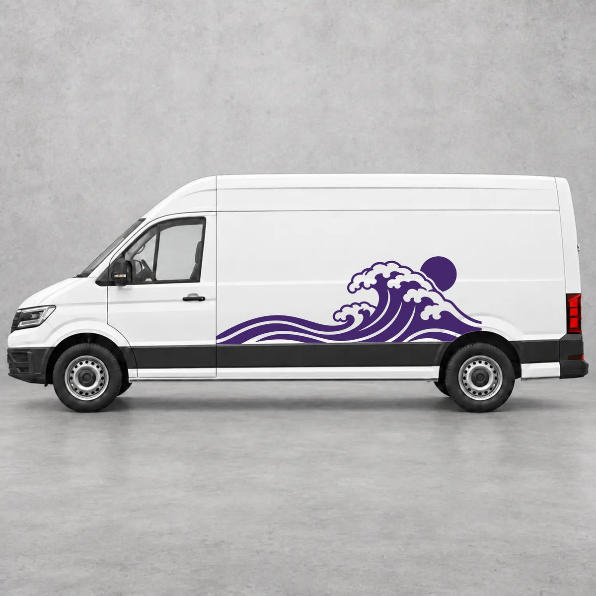 VW Crafter Ocean Wave & Sunset Side Graphics in Purple