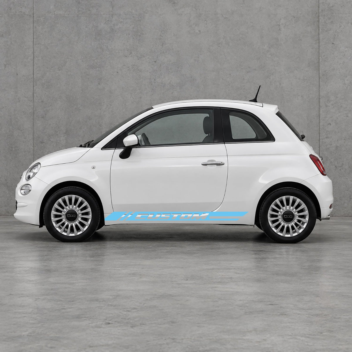 Fiat 500 Custom Lower Side Stripes Kit - Pair Supplied in Light Blue & Light Blue