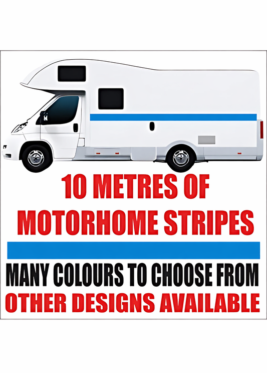 10 Metre Motorhome Stripe Kit – Campervan Side Vinyl Graphics - SOLID Stripe