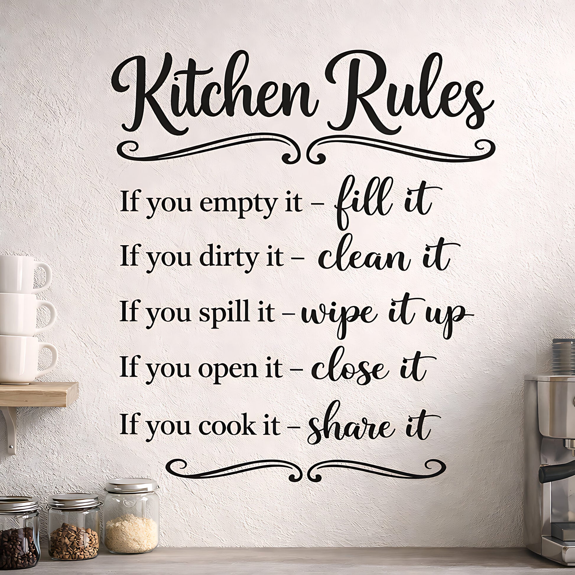 Kitchen Rules Wall Sticker