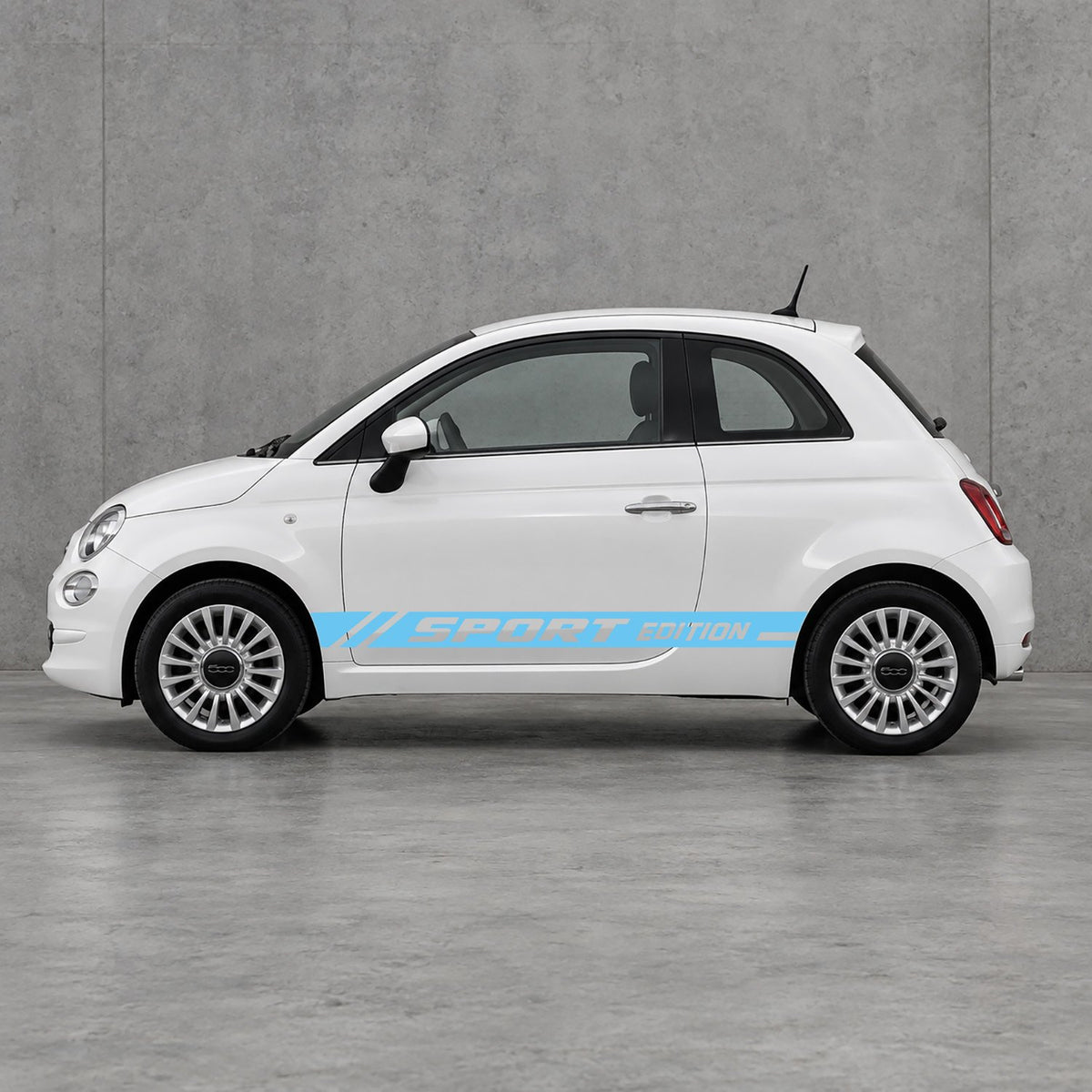 Fiat 500 Sport Edition Side Stripes Kit - Pair Supplied in Light Blue & Light Blue