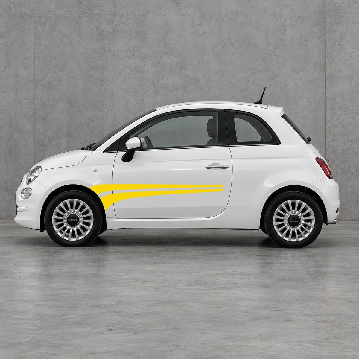 Fiat 500 Twin Bodyline Side Stripes Kit - Pair Supplied in Yellow